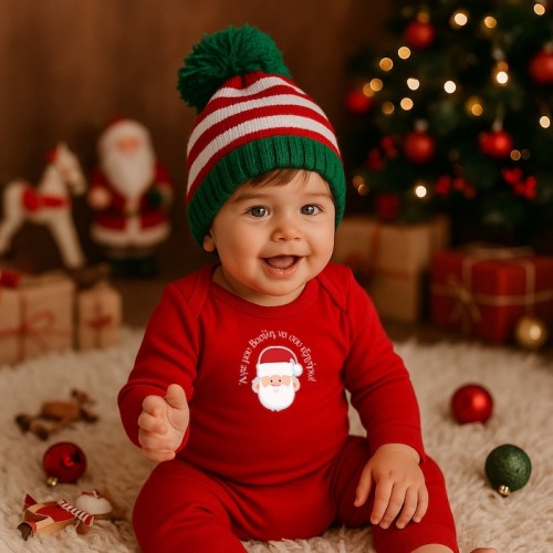 Βρεφικό Χριστουγεννιάτικο Σκουφάκι Xmas cap green whiter red